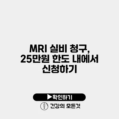 MRI 실비 청구, 25만원 한도 내에서 신청하기