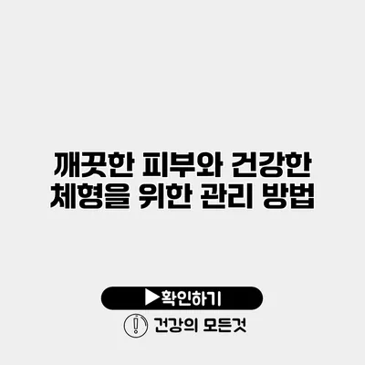 깨끗한 피부와 건강한 체형을 위한 관리 방법