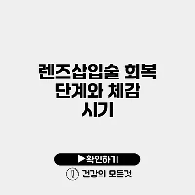 렌즈삽입술 회복 단계와 체감 시기