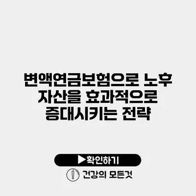 변액연금보험으로 노후 자산을 효과적으로 증대시키는 전략