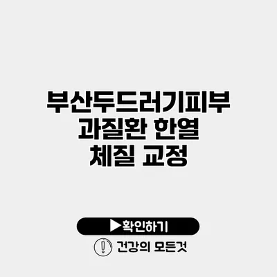 부산두드러기피부과질환 한열 체질 교정