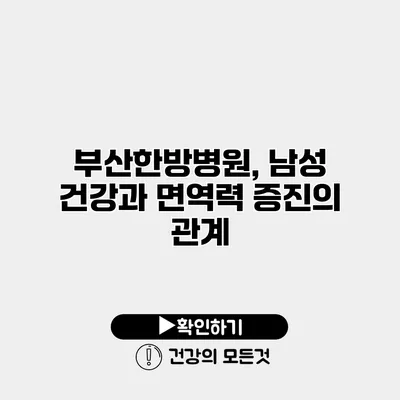 부산한방병원, 남성 건강과 면역력 증진의 관계