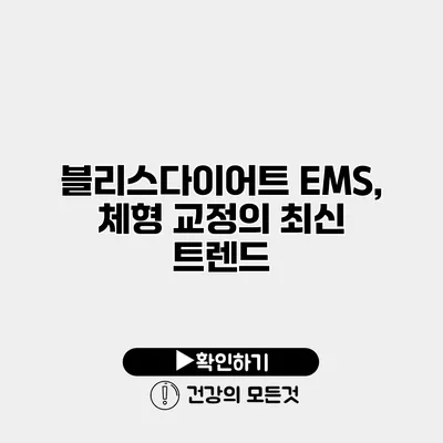 블리스다이어트 EMS, 체형 교정의 최신 트렌드