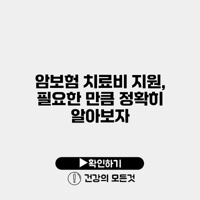암보험 치료비 지원, 필요한 만큼 정확히 알아보자