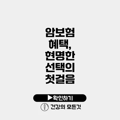 암보험 혜택, 현명한 선택의 첫걸음