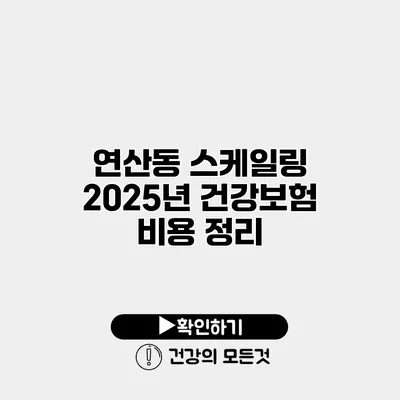 연산동 스케일링 2025년 건강보험 비용 정리