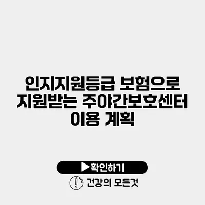 인지지원등급 보험으로 지원받는 주야간보호센터 이용 계획