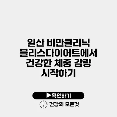 일산 비만클리닉 블리스다이어트에서 건강한 체중 감량 시작하기