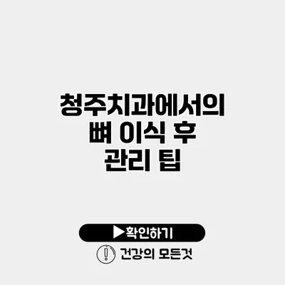 청주치과에서의 뼈 이식 후 관리 팁