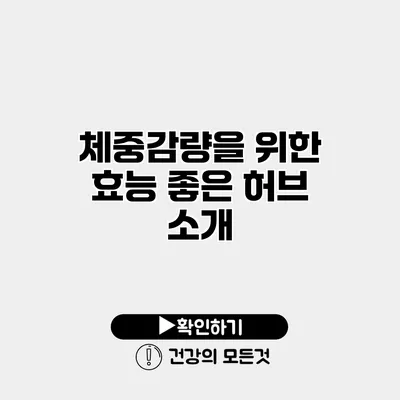체중감량을 위한 효능 좋은 허브 소개