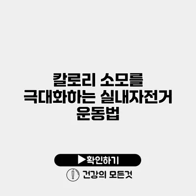 칼로리 소모를 극대화하는 실내자전거 운동법