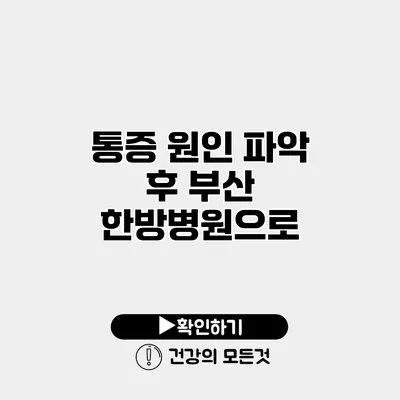 통증 원인 파악 후 부산 한방병원으로