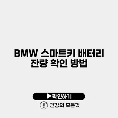 BMW 스마트키 배터리 잔량 확인 방법