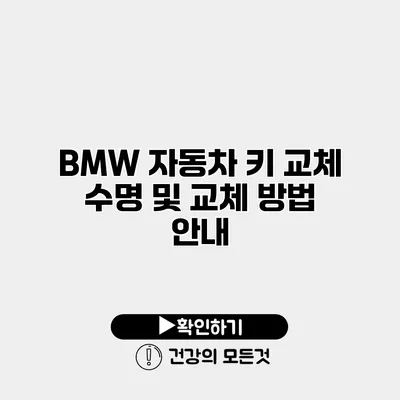 BMW 자동차 키 교체 수명 및 교체 방법 안내