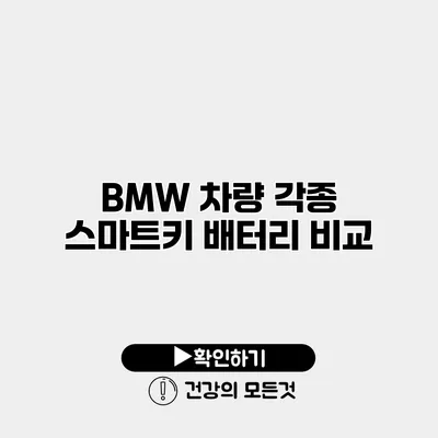 BMW 차량 각종 스마트키 배터리 비교