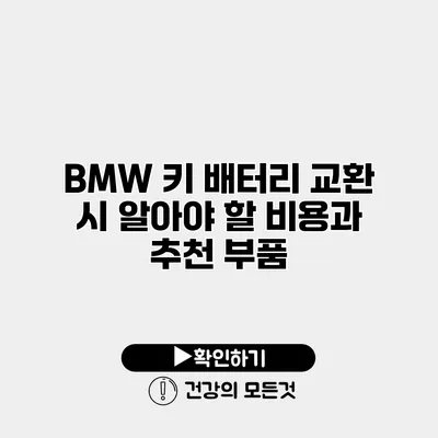 BMW 키 배터리 교환 시 알아야 할 비용과 추천 부품