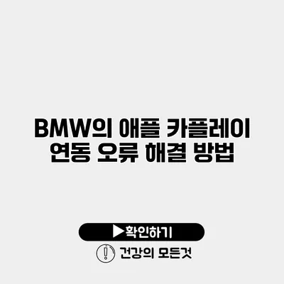 BMW의 애플 카플레이 연동 오류 해결 방법