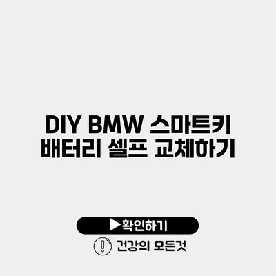 DIY BMW 스마트키 배터리 셀프 교체하기