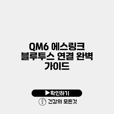 QM6 에스링크 블루투스 연결 완벽 가이드