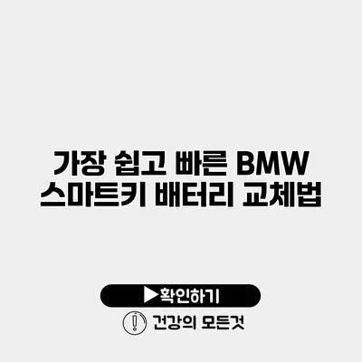 가장 쉽고 빠른 BMW 스마트키 배터리 교체법
