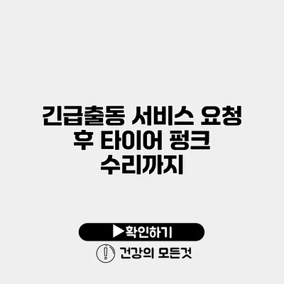 긴급출동 서비스 요청 후 타이어 펑크 수리까지