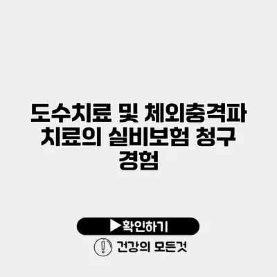 도수치료 및 체외충격파 치료의 실비보험 청구 경험