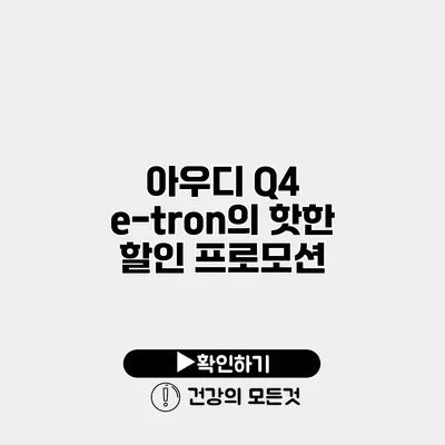 아우디 Q4 e-tron의 핫한 할인 프로모션
