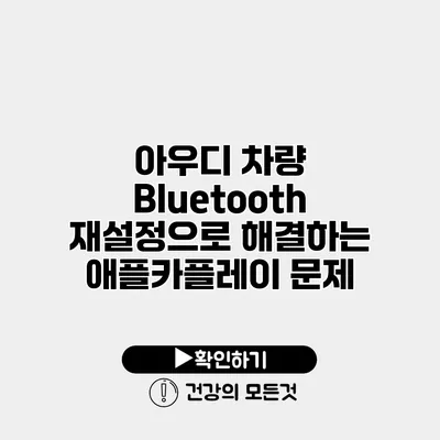 아우디 차량 Bluetooth 재설정으로 해결하는 애플카플레이 문제