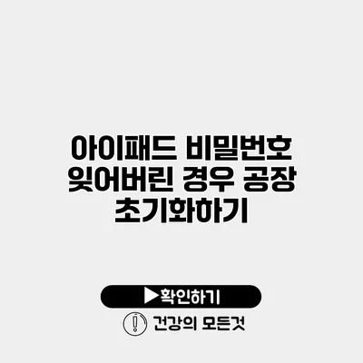 아이패드 비밀번호 잊어버린 경우 공장 초기화하기