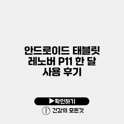 안드로이드 태블릿 레노버 P11 한 달 사용 후기