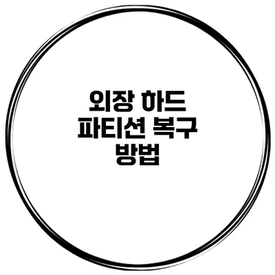 외장 하드 파티션 복구 방법