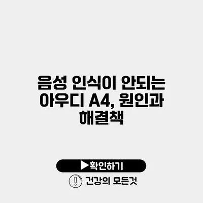 음성 인식이 안되는 아우디 A4, 원인과 해결책