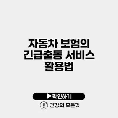 자동차 보험의 긴급출동 서비스 활용법