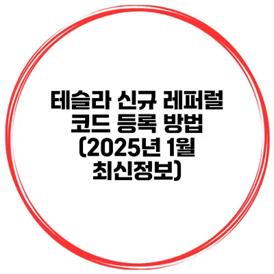 테슬라 신규 레퍼럴 코드 등록 방법 (2025년 1월 최신정보)