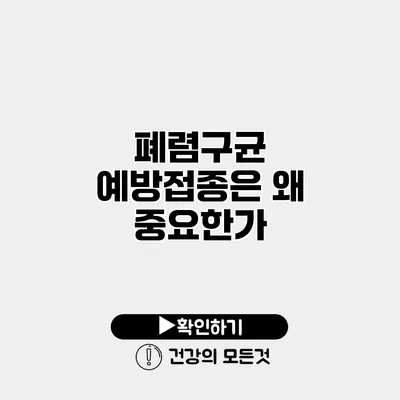 폐렴구균 예방접종은 왜 중요한가?